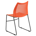 Flash Furniture HERCULES Series 661 lb. Capacity Orange Sled Base Stack Chair with Air-Vent Back-Orange Plastic Seat and Back