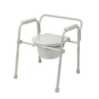 Drive Medical Folding Steel Bedside Commode-Comes complete with 6 qt commode bucket with carry handle, cover and splash shield