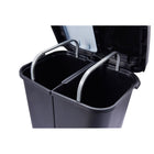Step N' Sort Dual Trash and Recycling Bin - 40 L - Black-Hands-free step pedal opens entire lid
