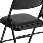 Flash Furniture HERCULES Series Curved Triple Braced & Double Hinged Black Vinyl Metal Folding Chair-18 Gauge Steel Frame