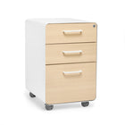 Poppin Stow 3-Drawer File Cabinet - White and Natural Oak-Meets or exceeds BIFMA's durability standards for office furniture