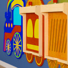 Flash Furniture Bright Beginnings Commercial Grade Wooden Train STEAM Wall System with 5 Accessory Panel Holders-Wipe Clean with a Damp Cloth then Dry