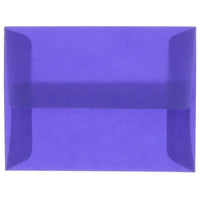 JAM Paper A2 Invitation Envelopes, 4.38 x 5.75, Purple Translucent Vellum, 50 Pack (PACV607I)-Primary blue translucent envelope