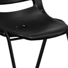 Flash Furniture HERCULES Series Black Ergonomic Shell Stack Chair with Black Frame & 14" Seat Height-Vented Back allows air circulation