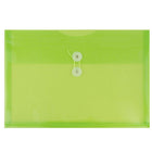 JAM Paper Plastic Envelopes with Button and String Tie Closure, Legal Booklet, 9.75 x 14.5, Lime Green, 12 Pack (219B1LIGR)-Lime green