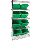 Kleton Heavy-Duty Wire Shelving Units With Storage Bins, 5 Tiers, 36" W x 74" H x 24" D-Depth: 24"