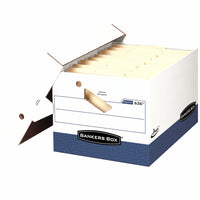 Bankers Box Presto Letter/Legal Storage Box with Ergonomic Handles, 4 Pack-Handles are engineered for maximum comfort and reduced wrist strain