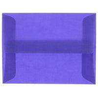 JAM Paper A2 Invitation Envelopes, 4.38 x 5.75, Purple Translucent Vellum, 100 Pack (PACV607g)-Primary blue