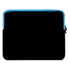 Vangoddy 14" Neoprene Laptop Sleeve - Black/Blue-Front zippered compartment is great for holding accessories