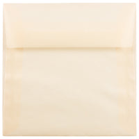 JAM Paper 5.5 x 5.5 Square Envelopes, Spring Ochre Ivory Translucent Vellum, 250 Pack (1591909H)-Spring ochre translucent envelope