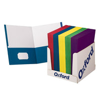 Oxford School Grade Twin Pocket Folders - 100 Pack-Holds 100 sheets (50 per pocket) of letter size paper