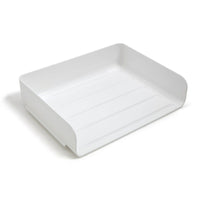 TRU RED Side Load Stackable Plastic Letter Tray - White - 2 Pack-Stackable side load letter tray helps keep your desk and papers organized