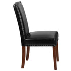 Flash Furniture HERCULES Hampton Hill Series Black Leather Parsons Chair with Silver Accent Nail Trim-Panel Back