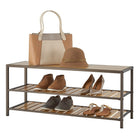 TRINITY 3-Tier Bamboo Shoe Bench, Bronze Anthracite (TBFPRA-2405)-Easy, no tool assembly