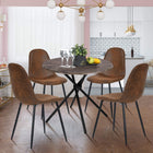 FurnitureR Dining Side Chair - Suede Vintage - 4 Pack-Weight Capacity: 250 lb.