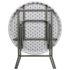 Flash Furniture 32" Round Granite Plastic Folding Table - White-1.75'' Thick Granite White Table Top