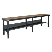 Valleycraft Vari-Tuff Ergonomic Workbenches, 120"W x 48"D, Wood (F87874A6)-120"W x