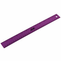 JAM Paper Stainless Steel Ruler with Non-Skid Backing - 12" - Purple - 12 Pack-Color: Purple Stainless Steel