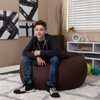 Flash Furniture Oversized Solid Brown Bean Bag Chair-Machine Washable Removable Slip Cover
