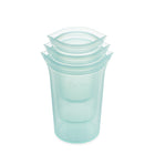 Zip Top Reusable Platinum Silicone Containers - 3 Cup Set - Teal-Microwave Safe