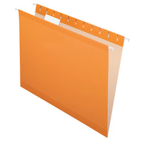Pendaflex Reversaflex Premium Coloured Hanging File Folders, Orange, Letter Size, 25 Pack-10 times stronger than standard folders to last longer and hold more without tearing