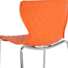 Flash Furniture Lowell Contemporary Design Orange Plastic Stack Chair-Ergonomically Contoured Design