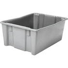 Lewis Bins+ Polylewton Stack-N-Nest Containers, 28.4" x 18.7", Grey, 5 Pack-Injection moulded from high-impact polyolefins