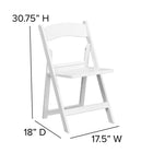 Flash Furniture HERCULES Series 1000 lb. Capacity White Resin Folding Chair with Slatted Seat-Aluminum Hardware