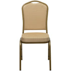 Flash Furniture HERCULES Series Crown Back Stacking Banquet Chair in Beige Patterned Fabric - Gold Frame-Multipurpose Banquet Chair