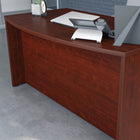 Sauder 59"W Affirm Executive Desk - Classic Cherry- Adjustable levelers provide stability over uneven surfaces