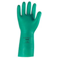 Ansell SAX992 Chemical Resistant Gloves, Nitrile, 15 Mils, 13"L, Green, Size 10, 24 Pack-Length: 13"