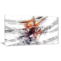 Designart Basketball Abstract 3 Pointer Canvas Art Print, (PT2542-32-16)-Print