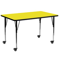 Flash Furniture Mobile 30"W x 72"L Rectangular HP Laminate Activity Table - Yellow-Popular Rectangular Activity Table