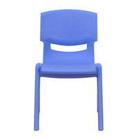 Flash Furniture Plastic Stackable School Chair with 12" Seat Height - Blue - 10 Pack-Set of 10 Stacking Student Chairs