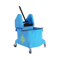 Globe Commercial Products Downpress Wringer and Bucket - 40 QT - Blue-Universal wringer fits buckets in marketplace 
