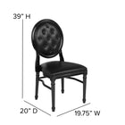 Flash Furniture HERCULES Series King Louis Chairs with Tufted Back, Black Vinyl Seat & Black Frame - 2 Pack-Black Resin Frame