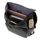 Bugatti Central Collection - Backpack - Black-Large main compartment with double closure system including a drawstring and a flap with two front buckles