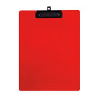 Geo Plastic Clipboard, Letter, 9" x 12", Red, 12 Pack-Clipboard made of strong plastic with retractable hook.
