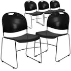 Flash Furniture HERCULES Ultra-Compact Stack Chair with Chrome Frame - Black - 5 Pack-880 lb. Weight Capacity