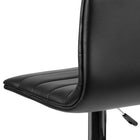 Flash Furniture Contemporary Black Vinyl Adjustable Height Barstool with Horizontal Stitch Back & Chrome Base - 2 Pack-Swivel Seat