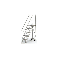 Tri-Arc Manufacturing – Échelle roulante en aluminium, larg. de marche de 16 po, marche de type strié, 5 marches (WLAR105164)-Nombre de marches : 5