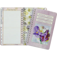 AT - A - GLANCE Floral Telephone/Address Book, 6 - 1/4" x 8 - 1/2"-Spiral bound floral front and back cover with soft coloured pages