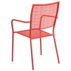 Flash Furniture Coral Indoor-Outdoor Steel Patio Arm Chair with Square Back-Integrated Arms