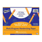 Pacon Multi-Program Handwriting Paper 5/8" Ruled White, 1000 Pack (PAC2420)-Bright tablet paper ruled both sides with red baselines, blue dotted midlines and blue headlines.