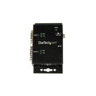StarTech 2 Port Industrial Wall Mountable USB to Serial Adapter Hub with DIN Rail Clips-Rugged all-metal enclosure for added durability in harsh environments