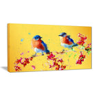 Designart Yellow Blue Birds Canvas Art Print, (PT2495-2-32-16)-Print
