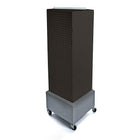Azar Displays 40" x 14" x 14" Wheeled 4-Sided Interlocking Pegboard Floor Display, Black (701415-BLK)-Sign holder strip is included