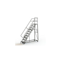 Tri-Arc Manufacturing Heavy Duty Safety Slope Ladder, No. of Steps: 10, Step Incline: 50 degree, Step Width: 24" (KDHS110246)-Frame Material: Steel