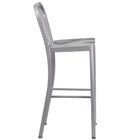 Tabouret de bar de qualité commerciale de 30 po qualité pour l'intérieur / l'extérieur en métal argenté-500 lb Capacité de poids statique