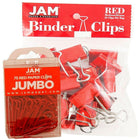 JAM Paper Office Desk Supplies Bundle, Jumbo Paper Clips & Medium Binder Clips, Red (4218339re)-Paper clips and binder clips